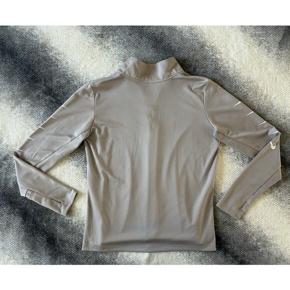 Nike Gray Fitted Ribbed Polo Sweatshirt - Picture 2 of 11